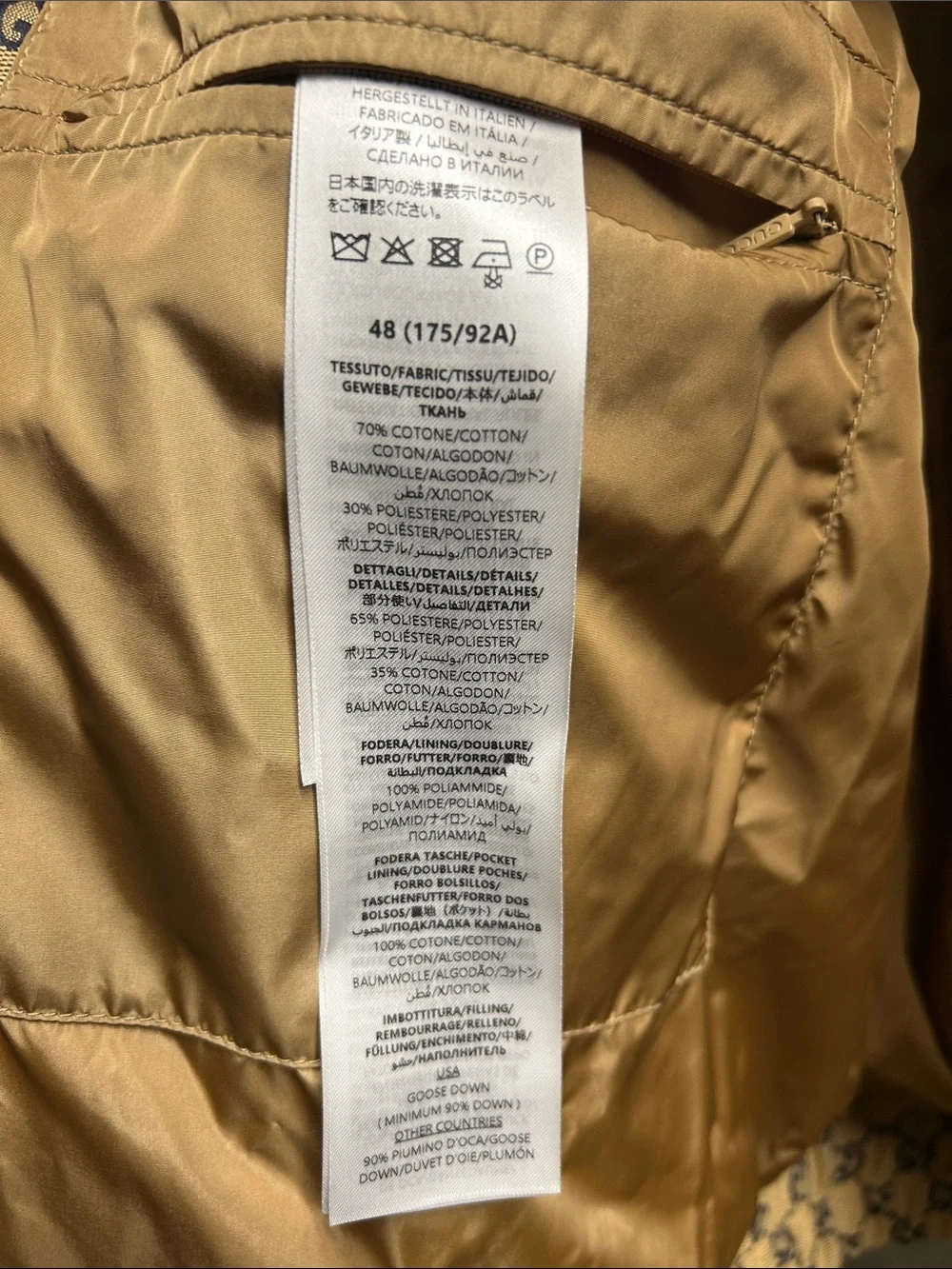 Gucci Gg Canvas Goose Down Jacket